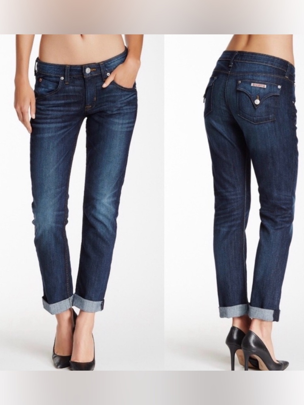 Hudson Women Bacara Crop Straight rolled Cuffed pocket size 32